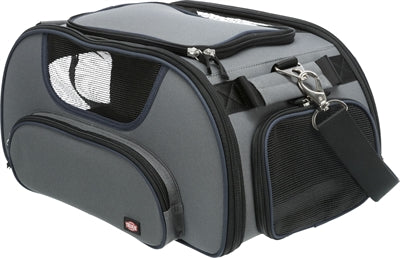 Trixie Flugzeugtasche für Hunde Wings Grau Blau – Frontansicht
