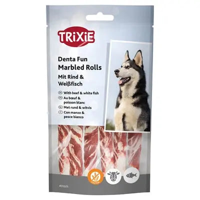 Trixie Denta Fun Kaurollen Aus Marmoriertem Rindfleisch