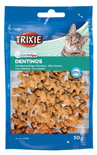 Trixie Denta Fun Dentinos Zahnpflege-Snack mit Vitaminen für Katzen