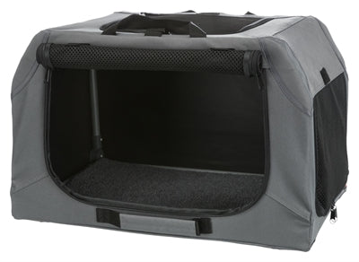 Trixie Soft Kennel Transportbox für Hunde in Grau – faltbar und leicht