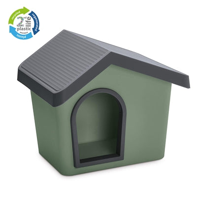 Imac Hundehütte Zeus 50 aus Recycling-Kunststoff Grün – Nachhaltige Outdoor-Hütte für Hunde