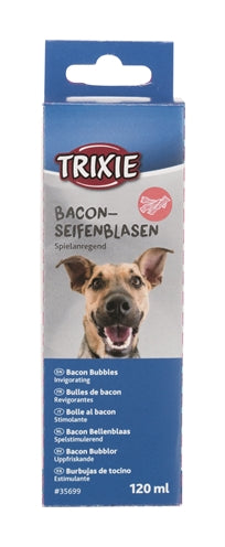 Trixie Bubble Seifenblasen mit Speckgeschmack – Lustiges Hundespielzeug für draußen