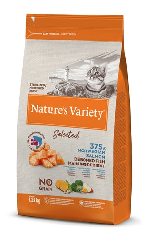 Nature’s Variety Selected Sterilisiert Norwegischer Lachs – Getreidefreies Katzenfutter kastriert