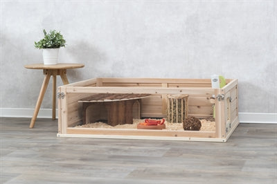 Trixie Indoor-Meerschweinchenauslauf Holz/Plexiglas – Sicherer Freilauf für Nager