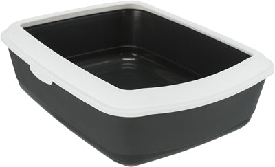 Trixie Classic Katzentoilette Anthrazit und Weiß – Haubentoilette mit Aktivkohlefilter