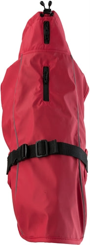 Trixie Vimy Hundebekleidung Regenmantel – Bauchgurt Detail rot