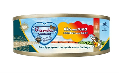 Renske Frischfleisch Huhn & Rind Hundefutter – Natürliches Nassfutter mit zweierlei Fleisch