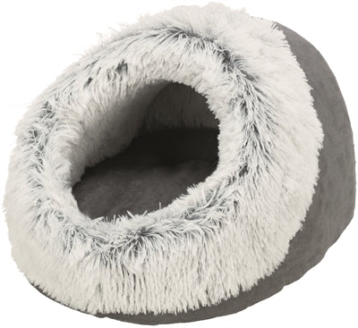 Trixie Harvey Katzen-Iglu Grau/Weiß-Schwarz – Kuschelige Katzenhöhle mit Wendepolster