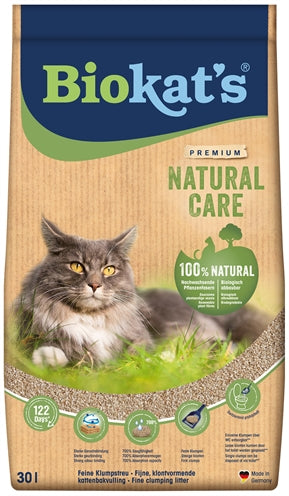 Biokat’s Natural Care pflanzliches Katzenstreu aus nachhaltigen Fasern 30 Liter