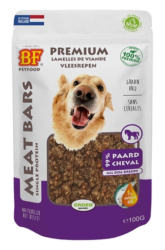 BF Petfood Fleischriegel Pferd – Getrocknete Pferdefleischstreifen als Hundesnack