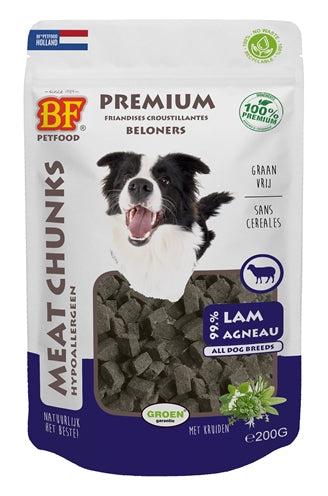BF Petfood Fleischbrocken Lamm – Natürliche Lammfleisch-Snacks für Hunde