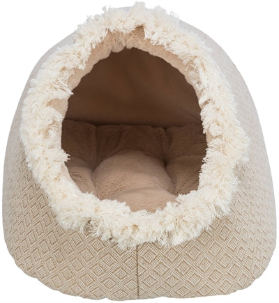 Trixie Katzen-Iglu Boho Beige – Gemütliche Katzenhöhle im Boho-Stil
