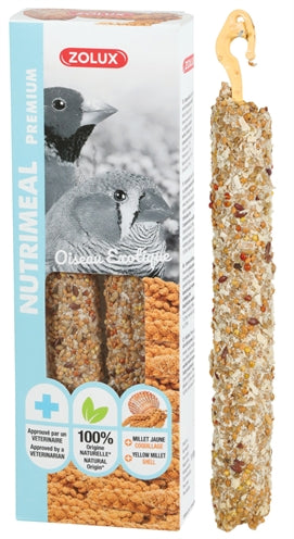 Zolux Nutrimeal Stick Tropical Bird Gelbe Hirse – Knabberstange für tropische Vögel