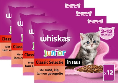 Whiskas Junior Multipack Katzenfutter klassische Fleischauswahl in Sauce Kitten