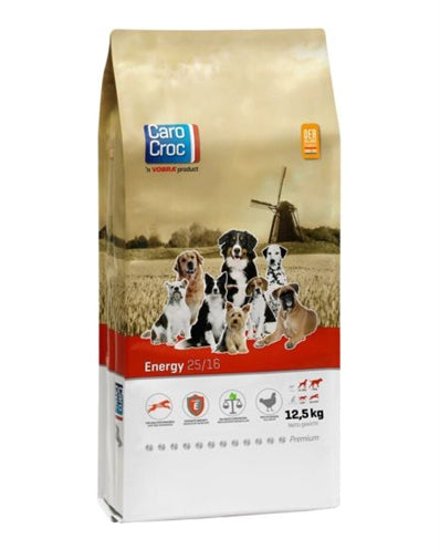 Carocroc Energie 25/16 Trockenfutter proteinreich für aktive Hunde Sport