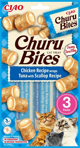 Inaba Churu Bites Huhn-Thunfisch-Muschel Wrap Katzenleckerli cremiger Snack