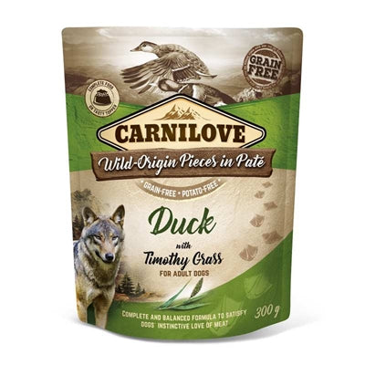 Carnilove Hundefutter-Beutel mit Ente und Lieschgras – getreidefreies Nassfutter