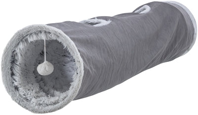 Trixie Harvey Spieltunnel für Katzen aus Velours und Plüsch in Grau
