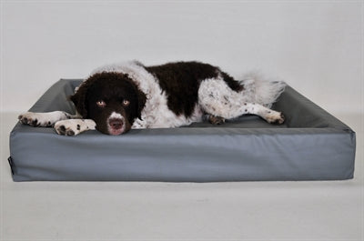 Bia Bett Kunstlederbezug Hundekorb Grau