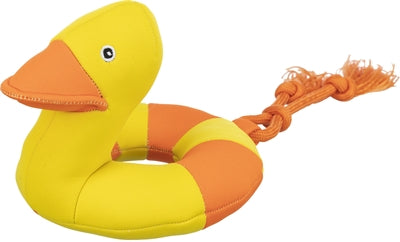 Trixie Aqua Hundespielzeug Ente am Seil – schwimmendes Wasserspielzeug für Hunde