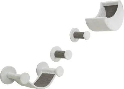 Trixie Katten Klimset Voor Aan De Muur 4 Klimplekken Wit / Grijs