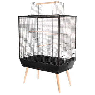 Zolux Vogelkäfig Neo Jili schwarz moderner Käfig für Wellensittiche und Kanarienvögel