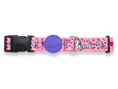 Morso Hundehalsband Süß Tweet Rosa recycelt Detailansicht Schnalle und Muster