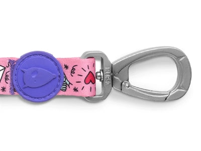 Morso Hundeleine Süß Tweet Rosa recycelt Detailansicht Karabiner und Schlaufe