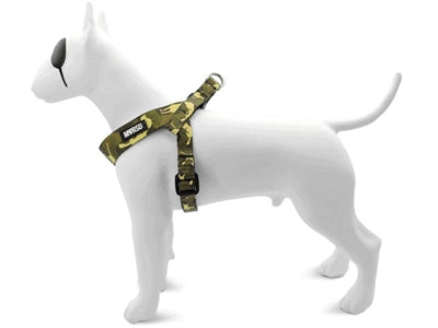 Morso Mini-Hundegeschirr Vollmetall Hund Braun recycelt seitliche Ansicht angelegt
