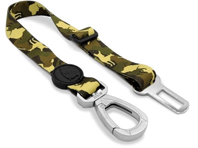 Morso Hundesicherheitsgurt Vollmetall Hund Braun recycelt Detailansicht Karabiner und Gurt