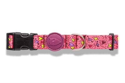 Morso Hundehalsband Think Pink Rosa recycelt Detailansicht Schnalle und Muster