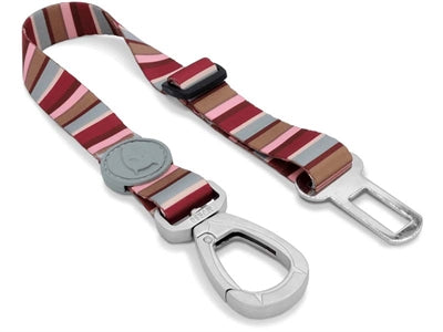 Morso Hundesicherheitsgurt Skyline Rot Rosa recycelt Detailansicht Karabiner und Gurt