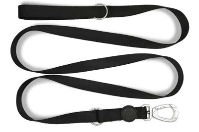 Morso Hundeleine verstellbar recycelt Reinheit schwarz Detailansicht Karabiner Ringe – Leine Hund nachhaltig robust