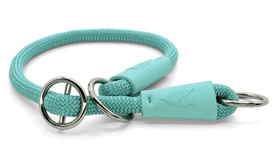 Morso Halbschlupfhalsband normales Seil recycelt aquamarinblau Zugstopp-Halsband