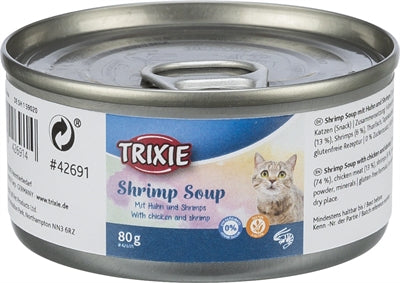 Trixie Krabbensuppe glutenfreier Katzensnack mit Huhn und Garnelen flüssig