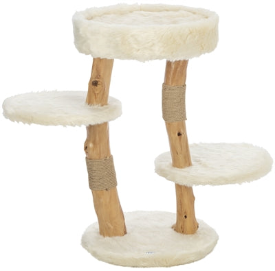 Trixie Kratzbaum Santo aus Holz in Creme stabiler Katzenbaum mit Liegeplatz