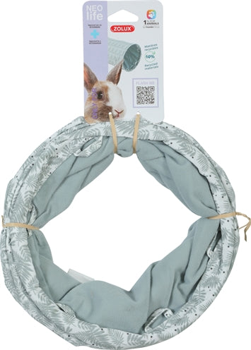 Zolux Neolife Spieltunnel Kaninchen Grün – Kleintier Tunnel Versteck Stoff Käfig waschbar weich