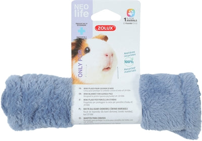 Zolux Neolife Mini-Decke Meerschweinchen Blau – Kleintier Kuscheldecke weich waschbar Käfig