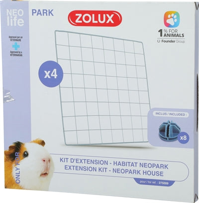 Zolux Neolife Neopark Erweiterungsset Netzpaneele Meerschweinchen – Gehege Anbau Gitter modular