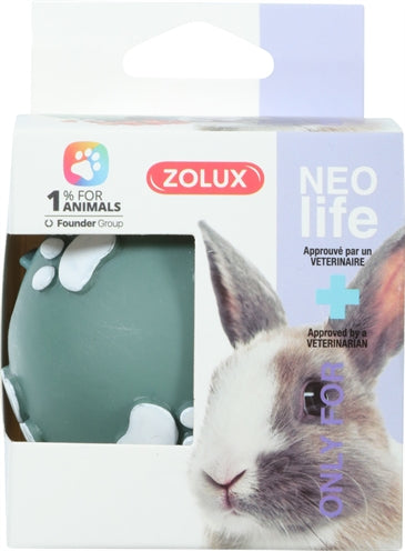 Zolux Neolife Snackball Kaninchen Detailansicht – Snackspender Nager grün Nahaufnahme robust