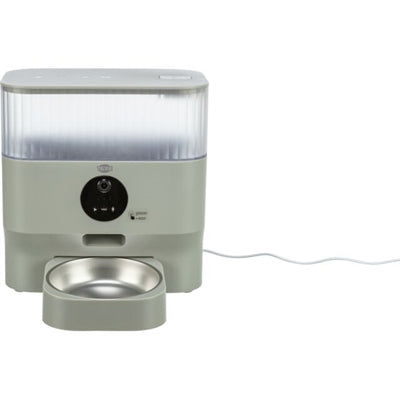 Trixie TX-C Smart Futterautomat Hellgrau Detailansicht – programmierbarer Futterspender seitlich