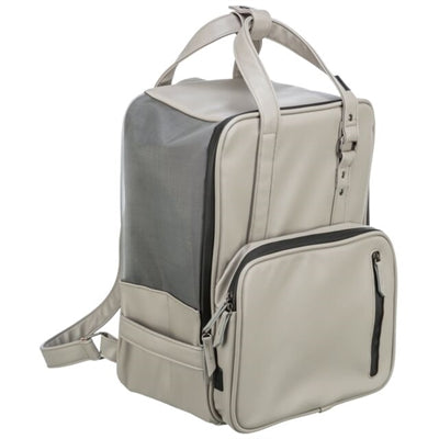 Trixie Hunde-Rucksack Citystyle Hellgrau Detailansicht – Hunderucksack Wandern Outdoor seitlich