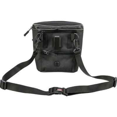 Trixie Snackbag Duo Treat schwarz Detailansicht – Trainingstasche zwei Fächer seitlich