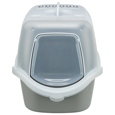 Trixie Katzenklo Vico Open Top mit Haube hellgrau weiss – Katzentoilette Haubentoilette offen