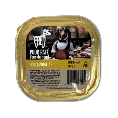 Freds Pure Hundepastete mit 99% Geflügelfleisch – natürliches Nassfutter