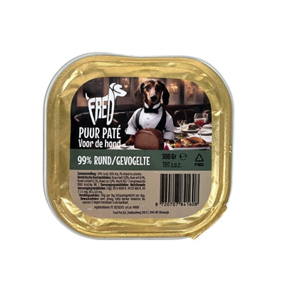 Freds Pure Hundepastete mit Rindfleisch und Geflügel – 99% Fleischanteil