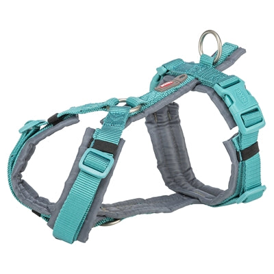 Trixie Hundegeschirr Premium Trekking aqua-blau graphitgrau – Outdoor-Hundegeschirr