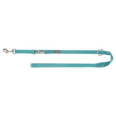 Trixie Premium verstellbare Hundeleine in Aqua-Blau, leichte Nylon-Führleine für Hunde