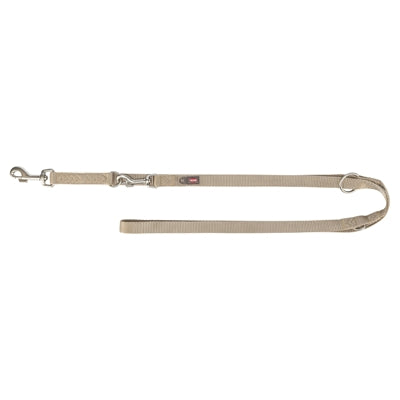 Trixie Premium verstellbare Hundeleine in Sand-Taupe, Nylon-Führleine für Hunde