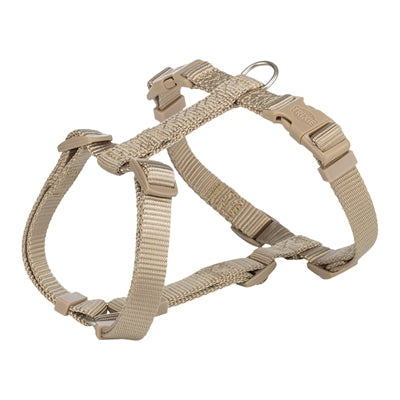 Trixie Hundegeschirr H-Rig Sand Taupe Detailansicht – verstellbares H-Geschirr Hund Brustgeschirr seitlich